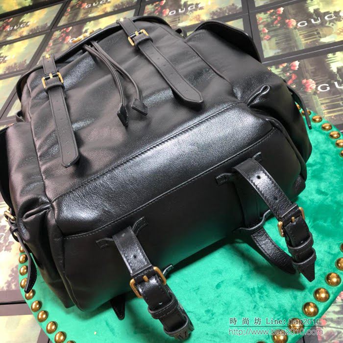 GUCCI古馳雙肩包 新款 專櫃品質 526908 進口牛皮 男款雙肩包 古奇背包 黑色  ydgq3376